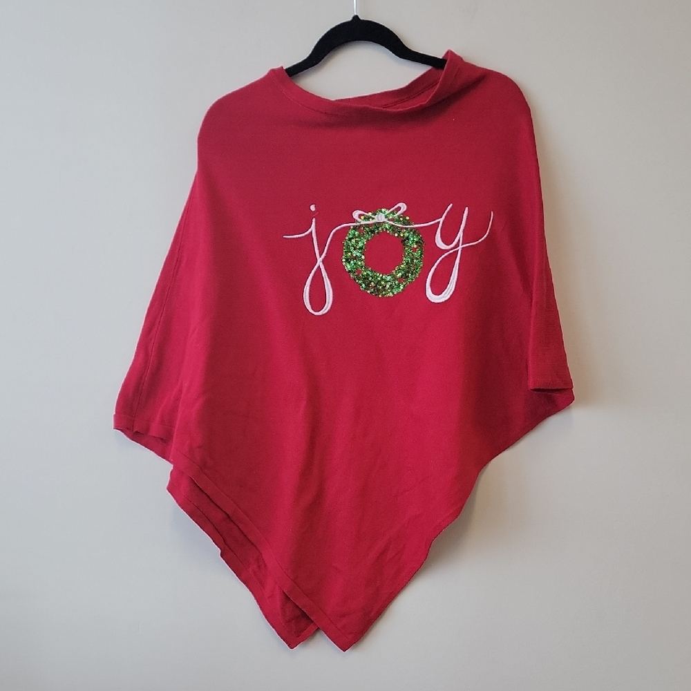 Top It Off Vibrant Red Knit Poncho